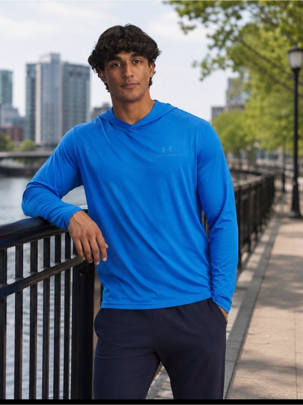 Men's Under Armour Blue ColdGear Hoodie L
